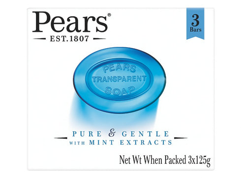 Pears Skin Cleansing Soap Bar Blue 125g x3